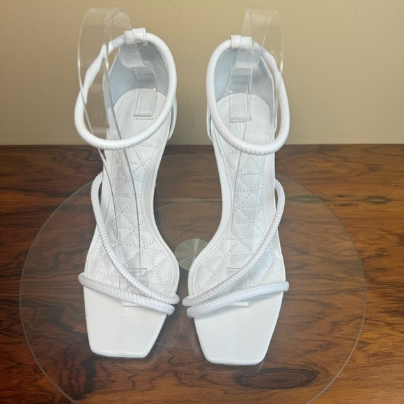 NEW Schutz Gaiah Leather Ankle-Strap Sandals - white - Picture 6 of 14